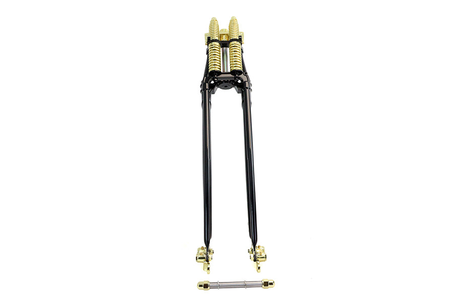24-1579 - 24 inch Spring Fork Kit Black with Brass Accents by V-Twin