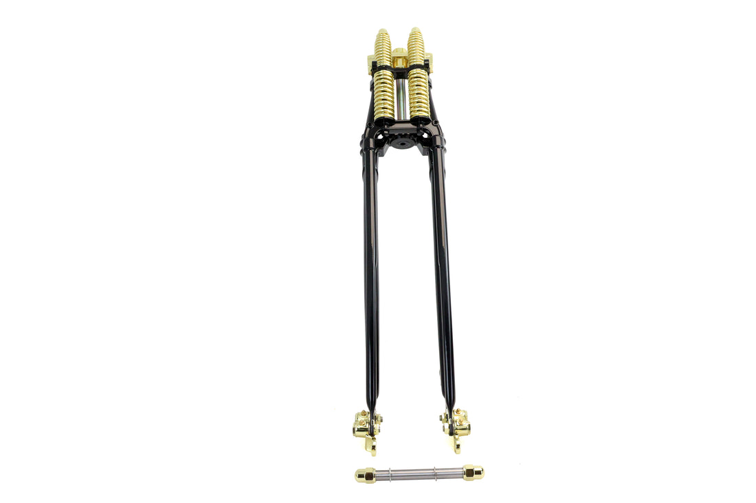 24-1580 - 26 inch Spring Fork Kit Black with Brass Accents by V-Twin