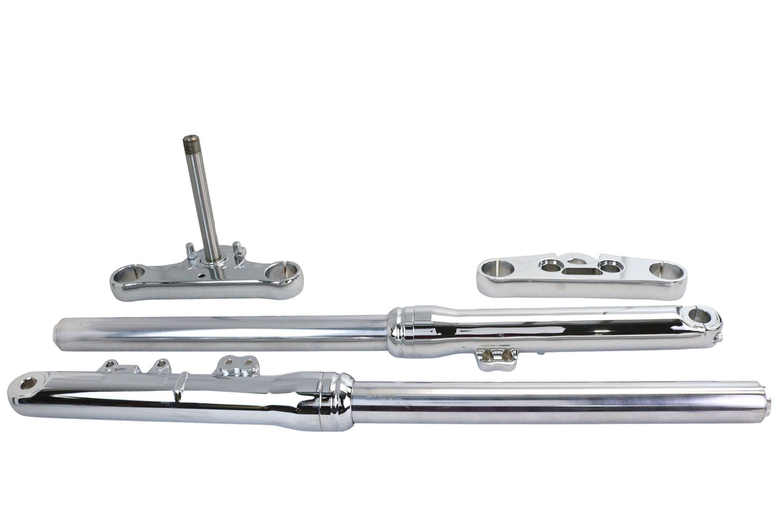 24-1676 - 49mm Fork Slider Assembly with Chrome Sliders by V-Twin