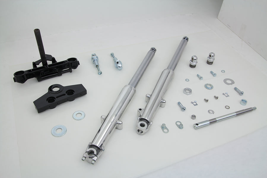 24-1866 - 41mm Adjustable Fork Assembly with Polished Sliders by V-Twin