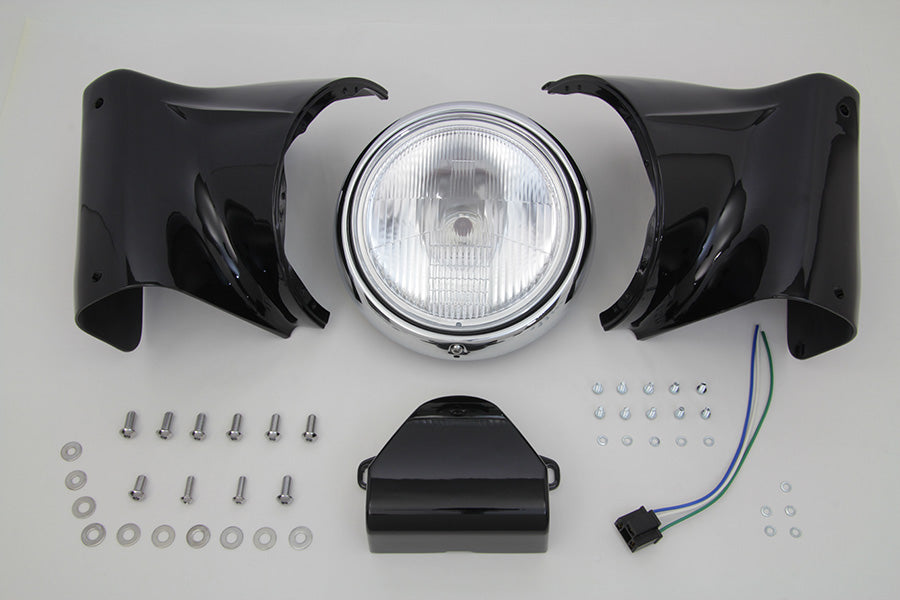 24-1964 - 7 inch Headlamp Cowl Kit Black by V-Twin