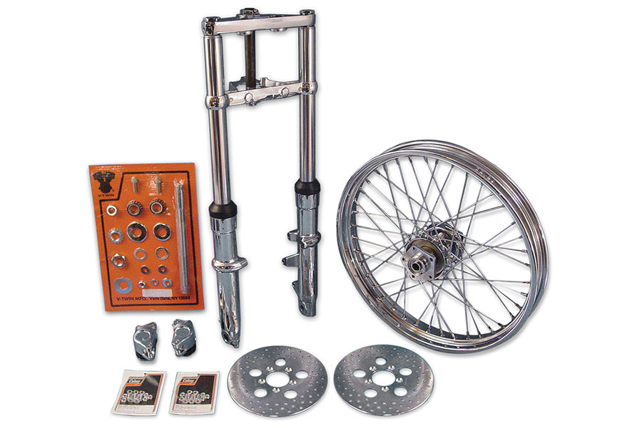 24-2000 - 41mm Fork Assembly with Polished Sliders 21  Wheel Dual by V-Twin