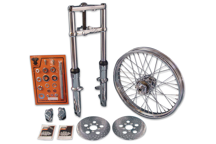 24-2011 - 41mm Fork Assembly with Chrome Sliders 21  Wheel Dual by V-Twin