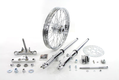 24-2023 - 41mm Fork Assembly with Chrome Sliders 21  Wheel by V-Twin