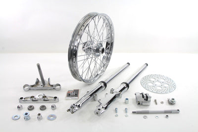 24-2023 - 41mm Fork Assembly with Chrome Sliders 21  Wheel by V-Twin