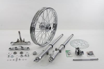 24-2044 - Fork Assembly with Polished Sliders 21  Wheel by V-Twin
