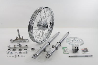 24-2044 - Fork Assembly with Polished Sliders 21  Wheel by V-Twin