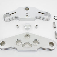 24-3000 - 3 Ball Milled Triple Tree Set Chrome by V-Twin