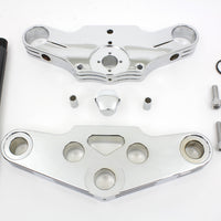 24-3000 - 3 Ball Milled Triple Tree Set Chrome by V-Twin