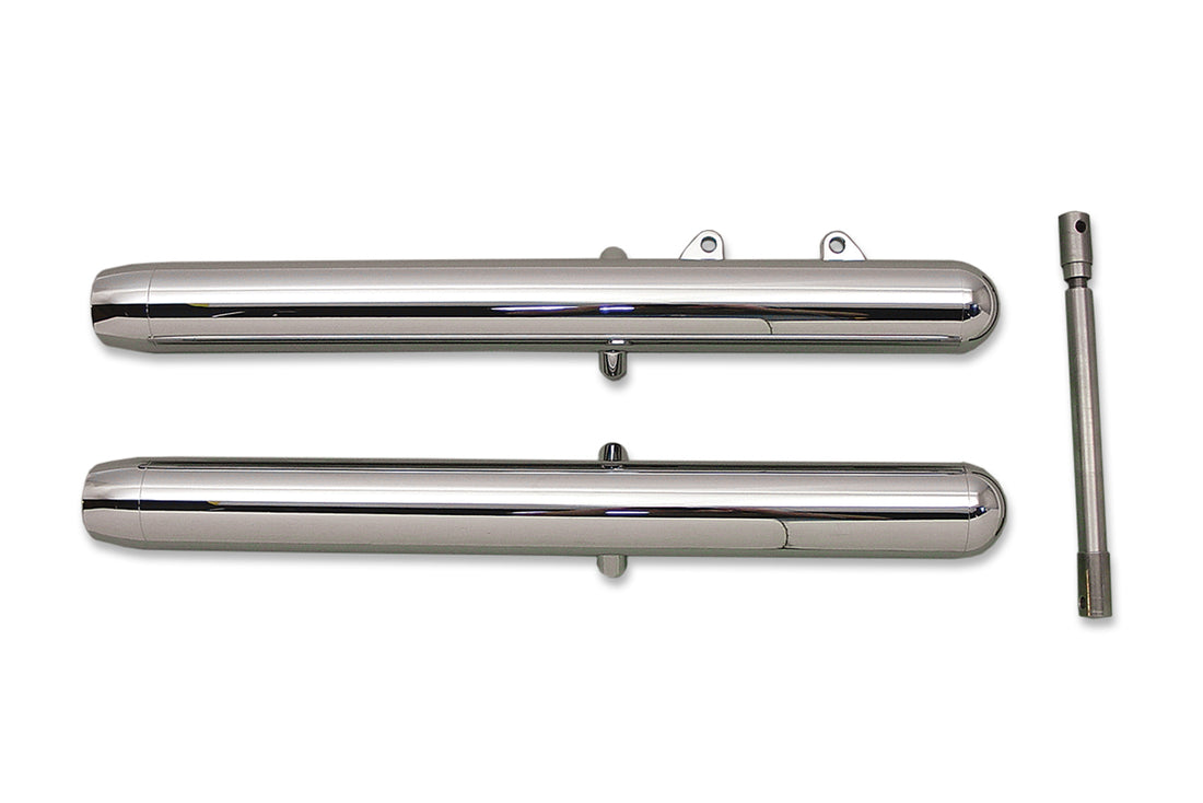 24-6006 - 41mm Fork Slider Set Chrome 6  Over Stock by V-Twin