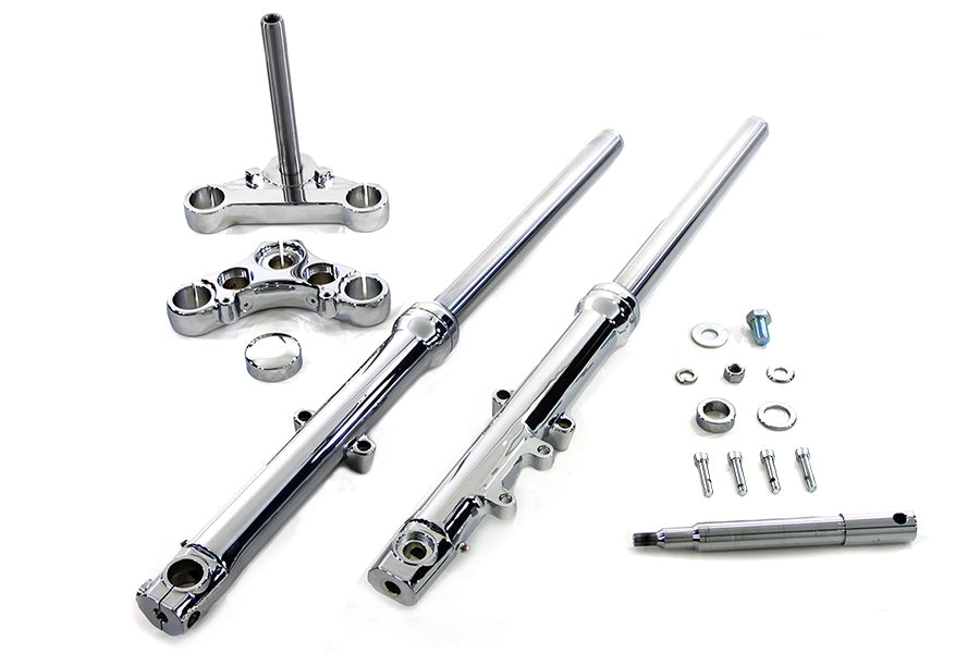 24-8563 - 39mm Fork Assembly with Chrome Sliders Single Disc by V-Twin