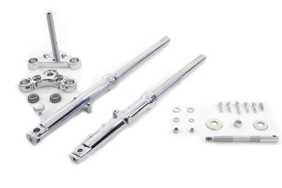 24-8566 - 39mm Fork Assembly with Chrome Sliders Single Disc by V-Twin