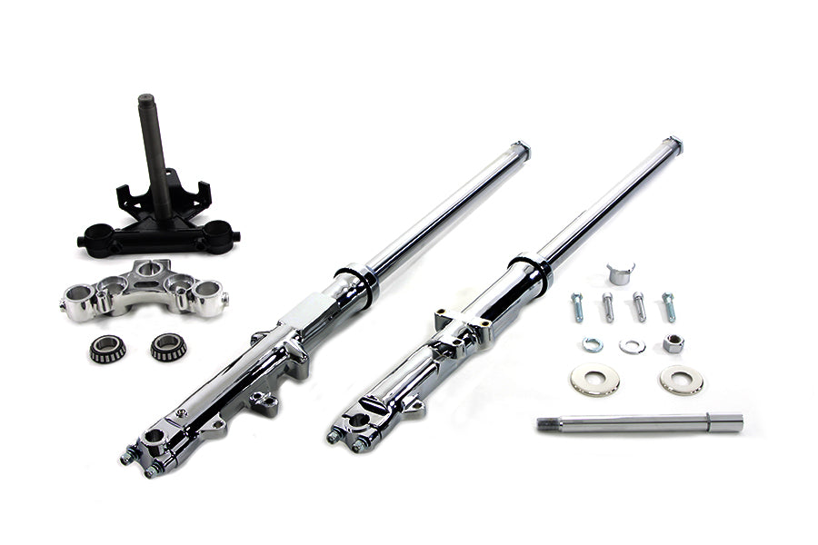 24-8567 - 35mm Fork Assembly with Chrome Sliders Dual Disc by V-Twin