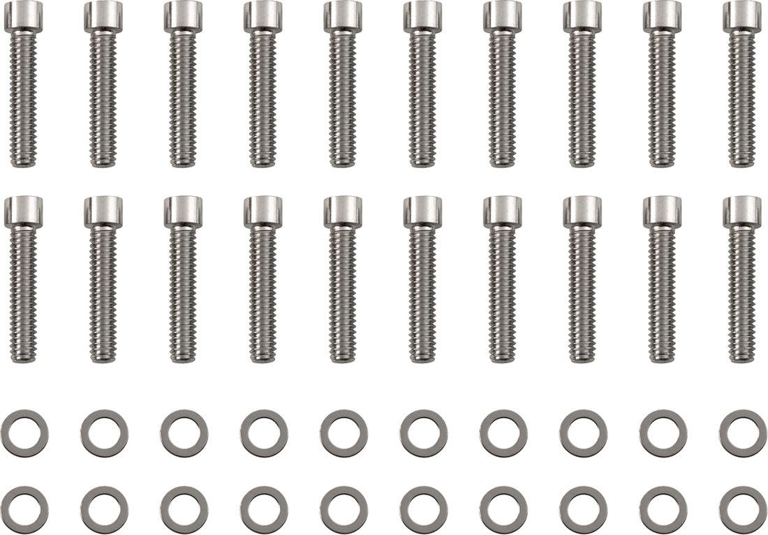 2401-0971 - DRAG SPECIALTIES Rocker Cover Smooth Bolt Kit - Chrome - M8 MK777S