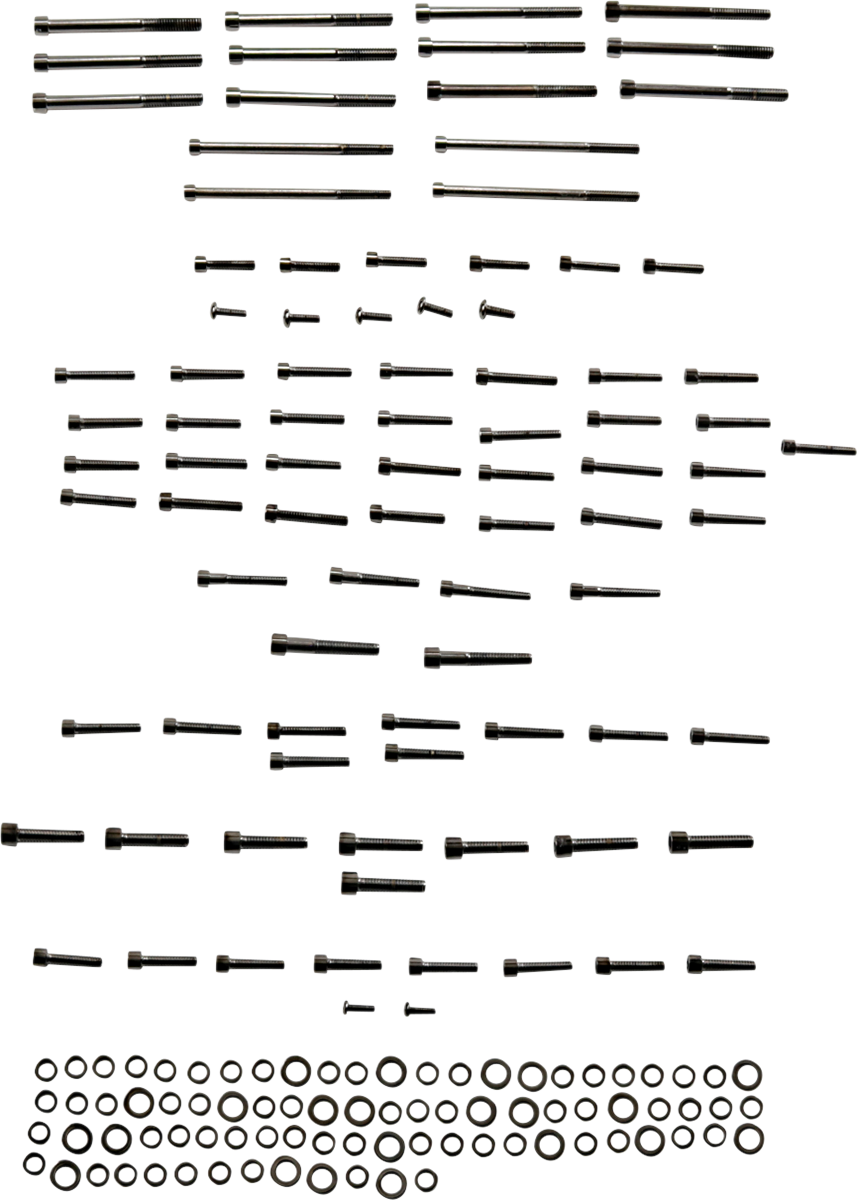2401-1018 - DRAG SPECIALTIES Engine Set Smooth Bolt Kit - Black/Chrome - M8 MK775SBK