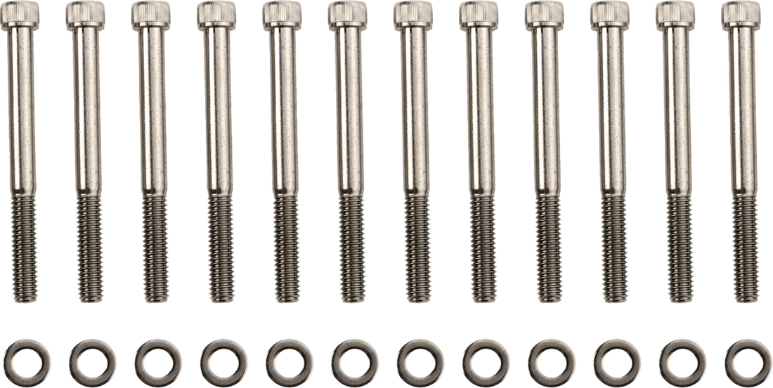 2401-1018 - DRAG SPECIALTIES Engine Set Smooth Bolt Kit - Black/Chrome - M8 MK775SBK