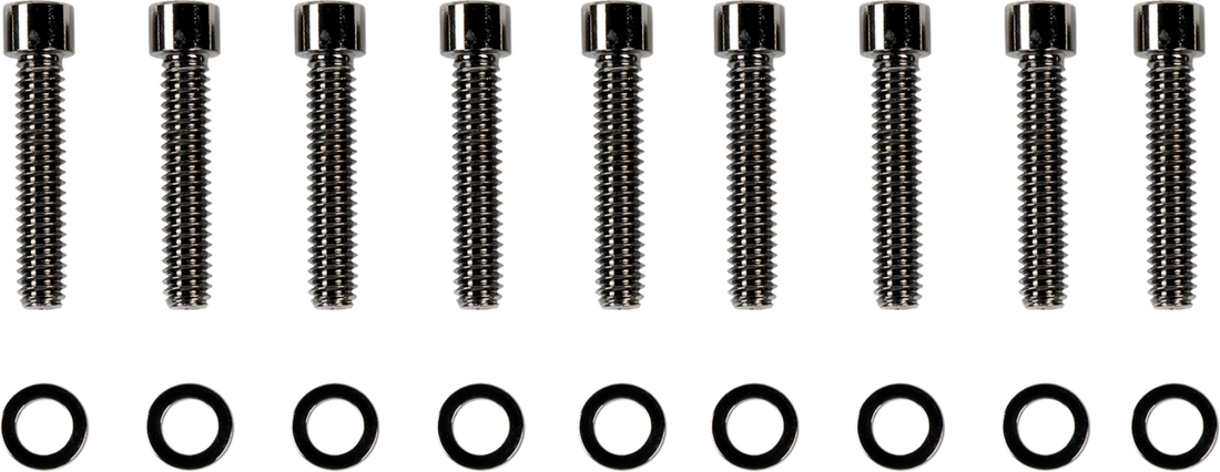 2401-1026 - DRAG SPECIALTIES Camshaft Cover Smooth Bolt Kit - Black/Chrome - M8 MK779SBK