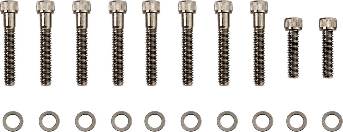 2401-1030 - DRAG SPECIALTIES Transmission Cover Bolt Kit - Black/Chrome - M8 MK782BK