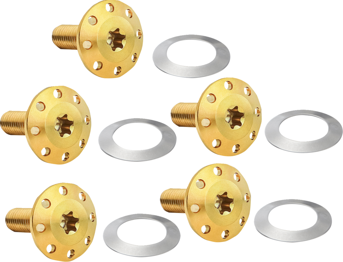 2401-1700 - ARLEN NESS Bolt Kit - Holeshot/Front/Floating/Brake Rotor - Spoke Mount - Gold - 5 Pack 300-908