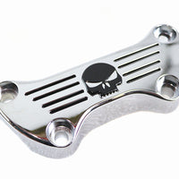 Skull Riser Top Clamp Chrome with Long Skirt