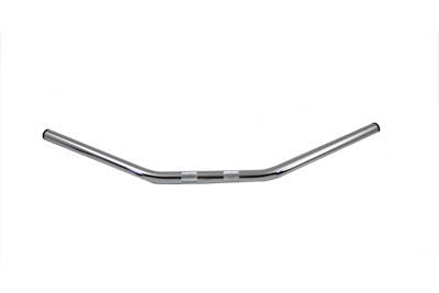 25-0412 - Flat 1 inch Drag Handlebar with Indents Chrome by MCM