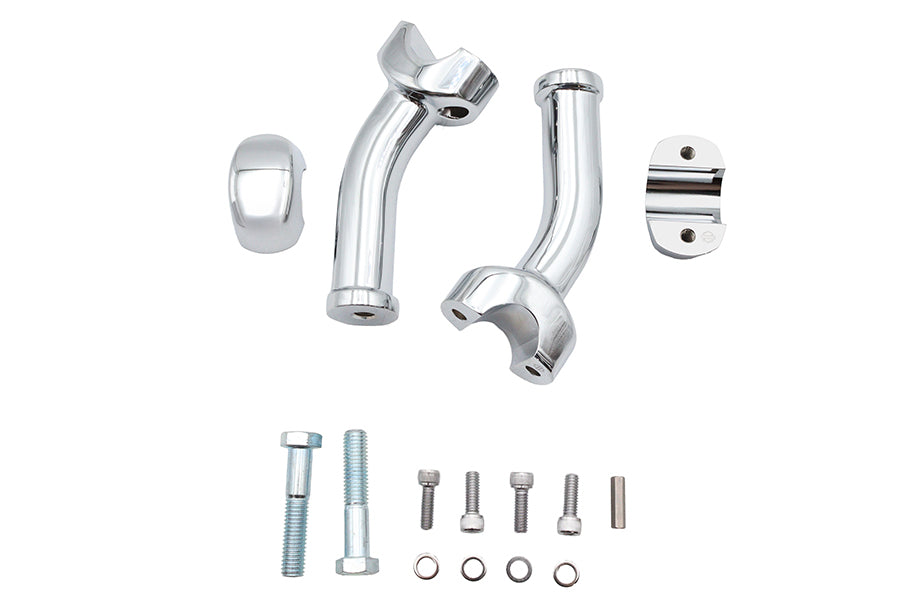 6 Inch By 2 Inch Riser 25-0479 - 6 inch Curved Riser Kit Chrome – Retrocycle, LLC