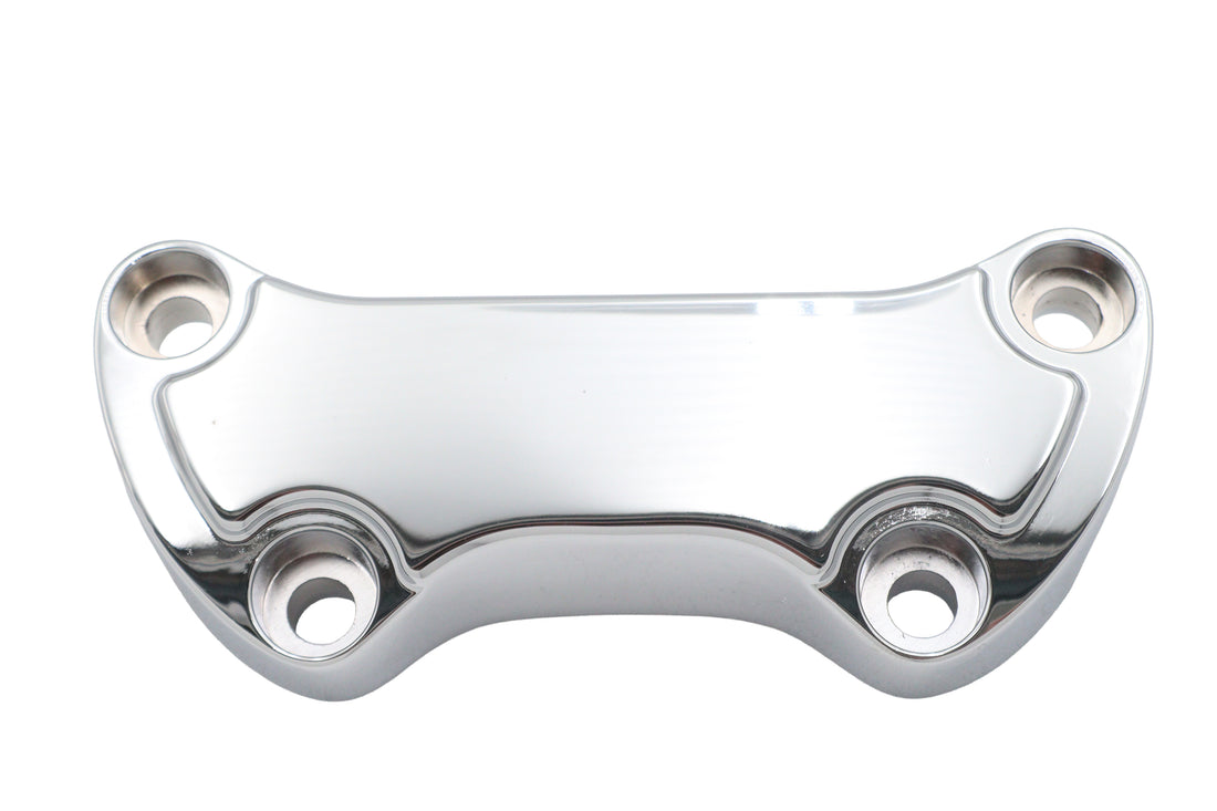 25-0592 - Chrome Smooth Handlebar Clamp Cover with Skirt by MCM