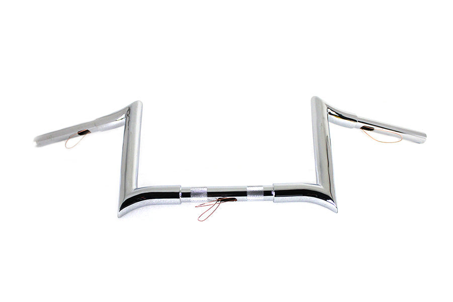 25-1202 - 10 inch Chrome Z-Bar Handlebar with Indents by MCM
