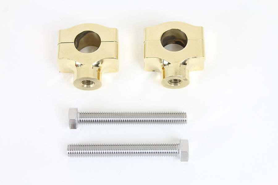 25-1757 - 1 inch Handlebar Riser Set Brass by MCM