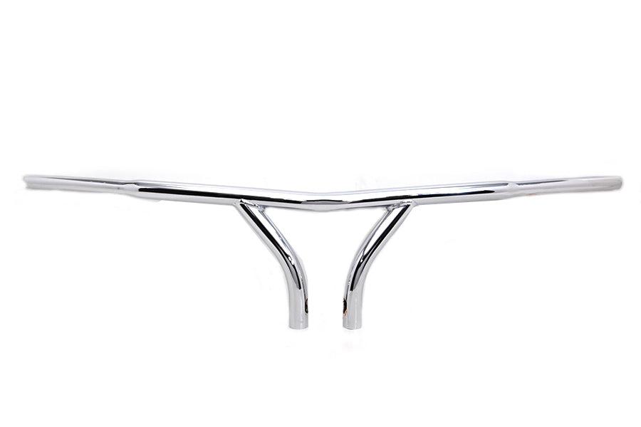 25-1842 - 10  Chrome Curved Riser Handlebar with Indents by MCM