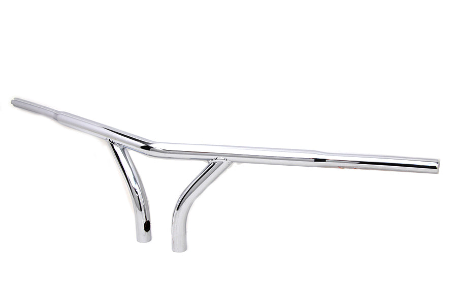 25-1842 - 10  Chrome Curved Riser Handlebar with Indents by MCM