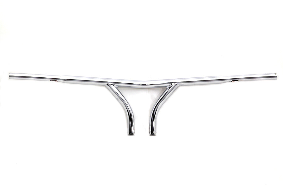 25-1842 - 10  Chrome Curved Riser Handlebar with Indents by MCM