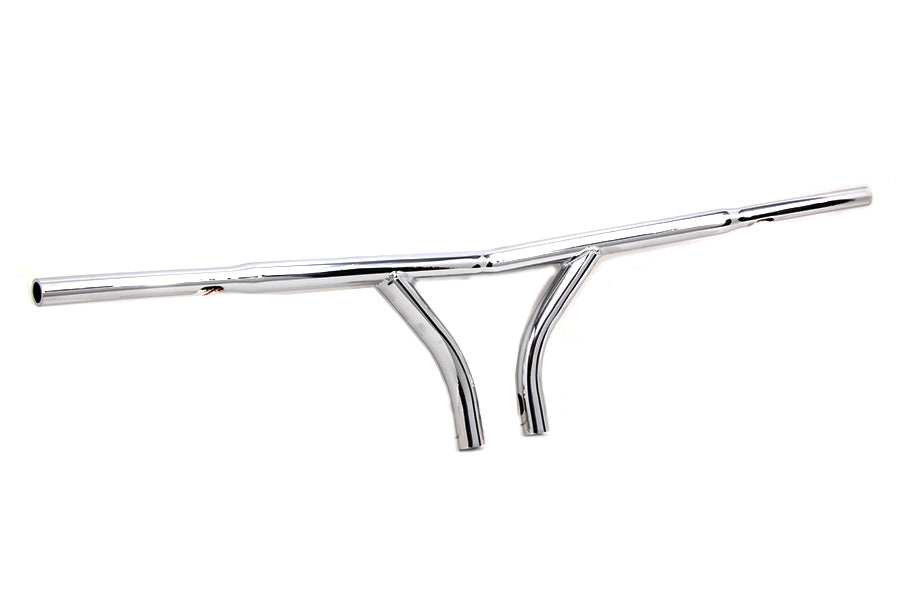 25-1842 - 10  Chrome Curved Riser Handlebar with Indents by MCM