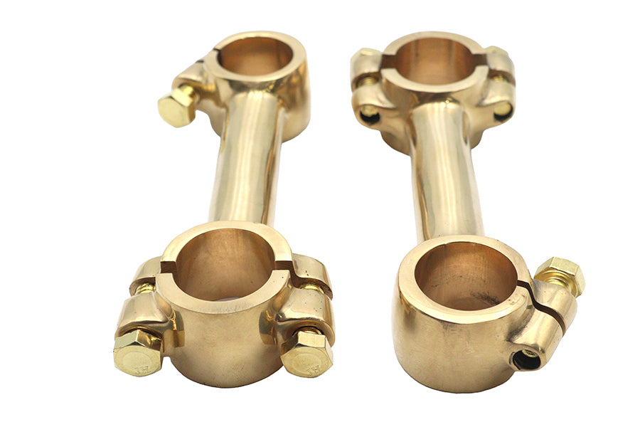 25-2253 - 4  Dog Bone Riser Set Brass by V-Twin