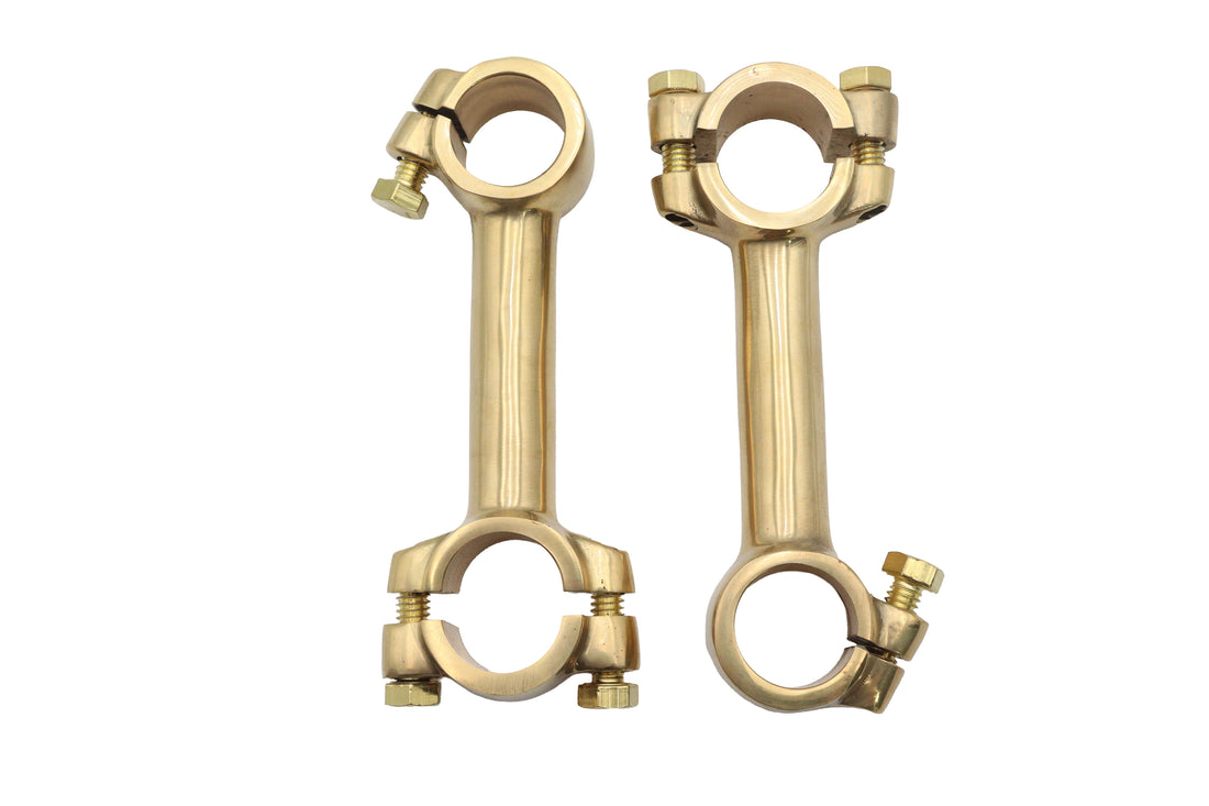 25-2253 - 4  Dog Bone Riser Set Brass by V-Twin