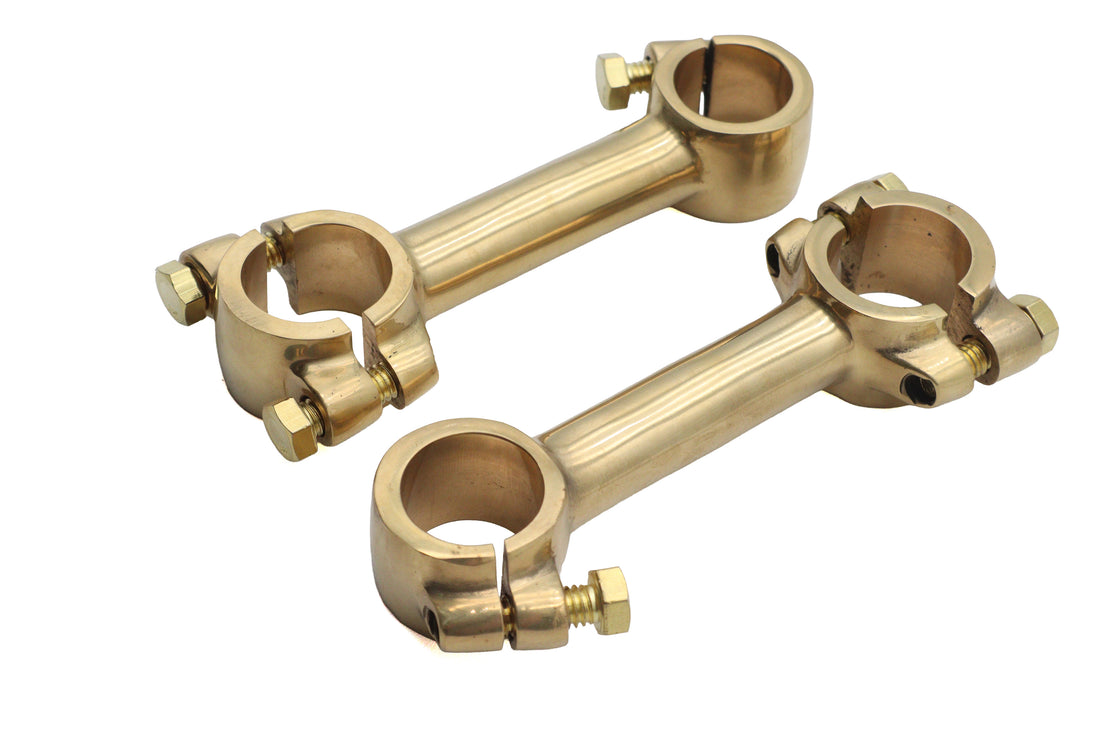 25-2253 - 4  Dog Bone Riser Set Brass by V-Twin