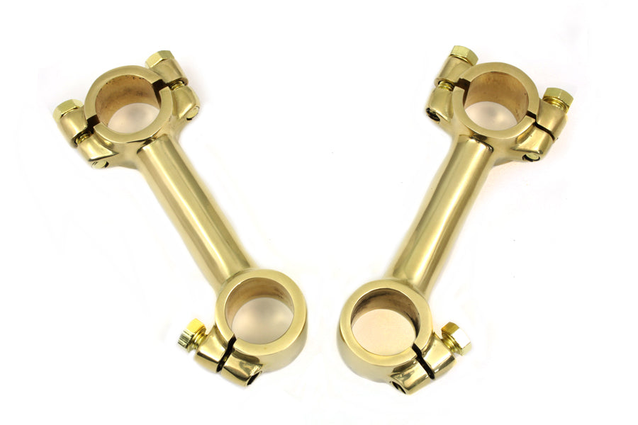 25-2253 - 4  Dog Bone Riser Set Brass by V-Twin