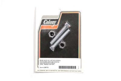 2517-2 - Chrome Rear Axle Adjuster Screw and Lock Nut Kit by Colony