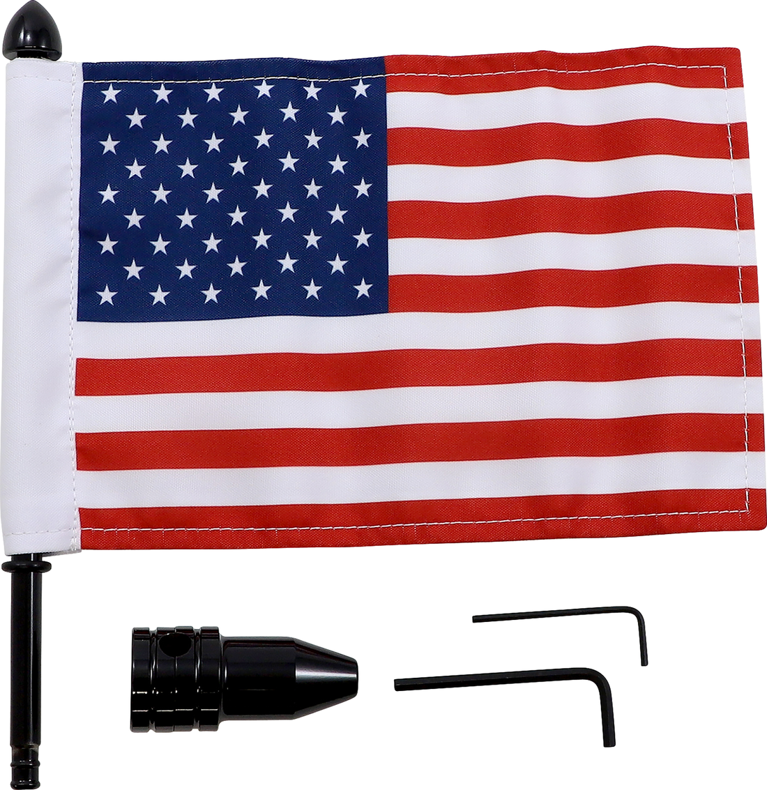 PRO PAD Luggage Rack Flag Mount - 3/8" Round - With 6" X 9" USA Flag BRFM-FXD4