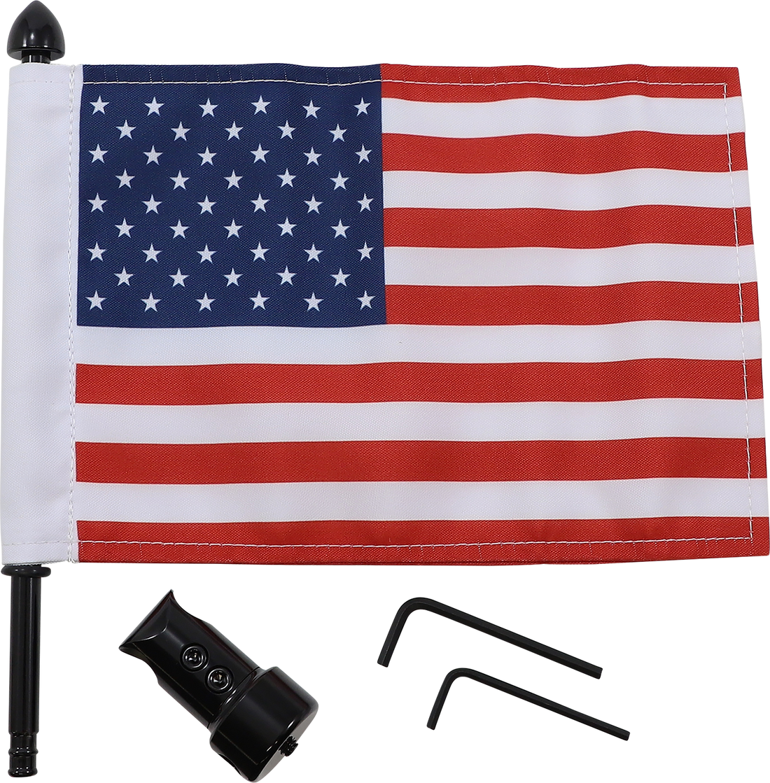 PRO PAD Luggage Rack Flag Mount - 5/8" Round - With 6" X 9" USA Flag BRFM-RDSB5