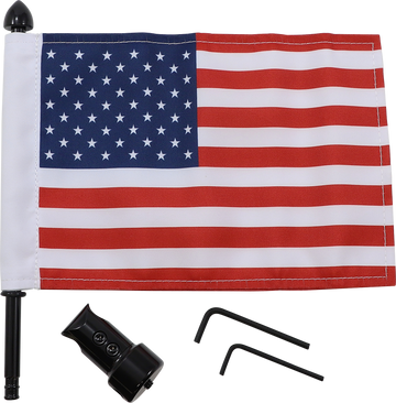 PRO PAD Luggage Rack Flag Mount - 5/8" Round - With 6" X 9" USA Flag BRFM-RDSB5