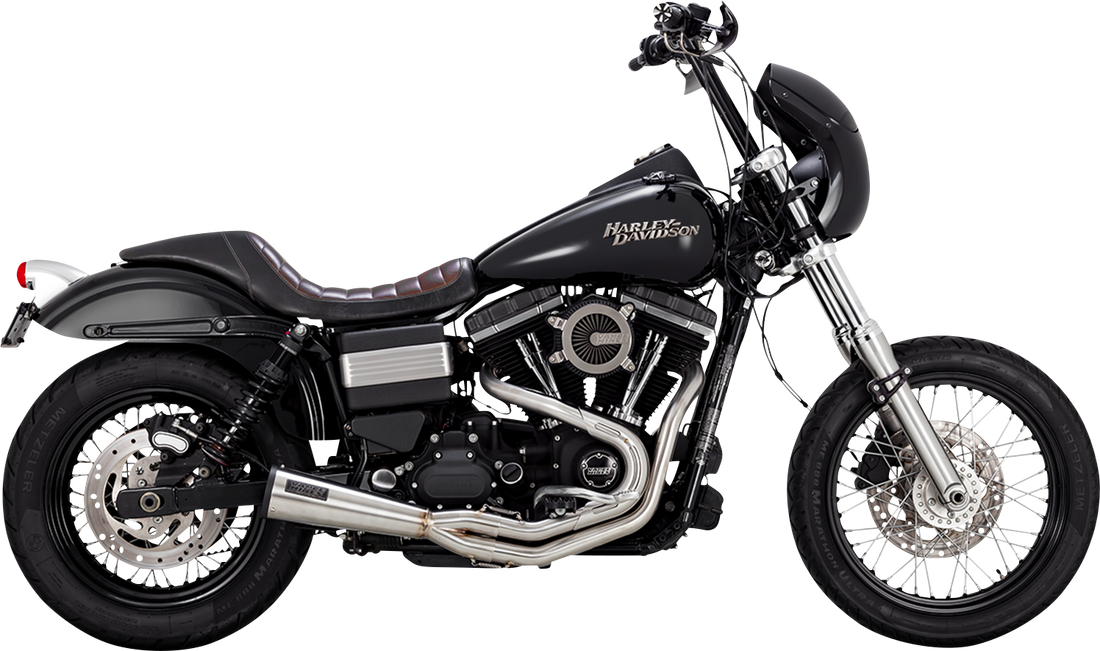 VANCE & HINES 2-into-1 Upsweep Exhaust System - Brushed - Stainless Steel 27325