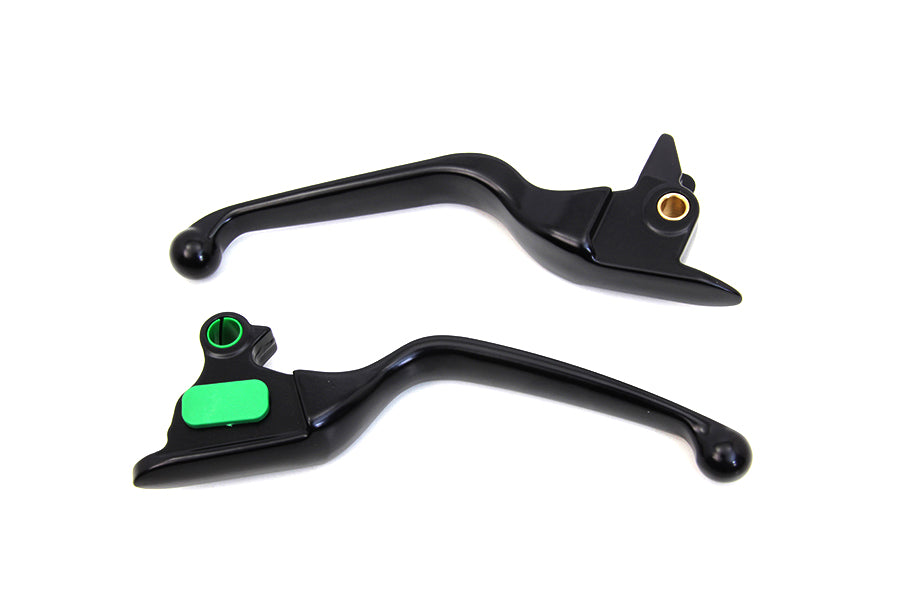 26-0001 - Matte Black Smooth Wide Hand Lever Set by V-Twin