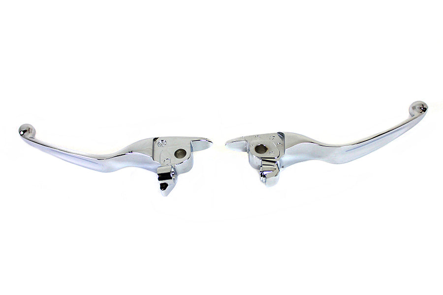 26-0004 - M8 Chrome Wide Hand Lever Set by V-Twin