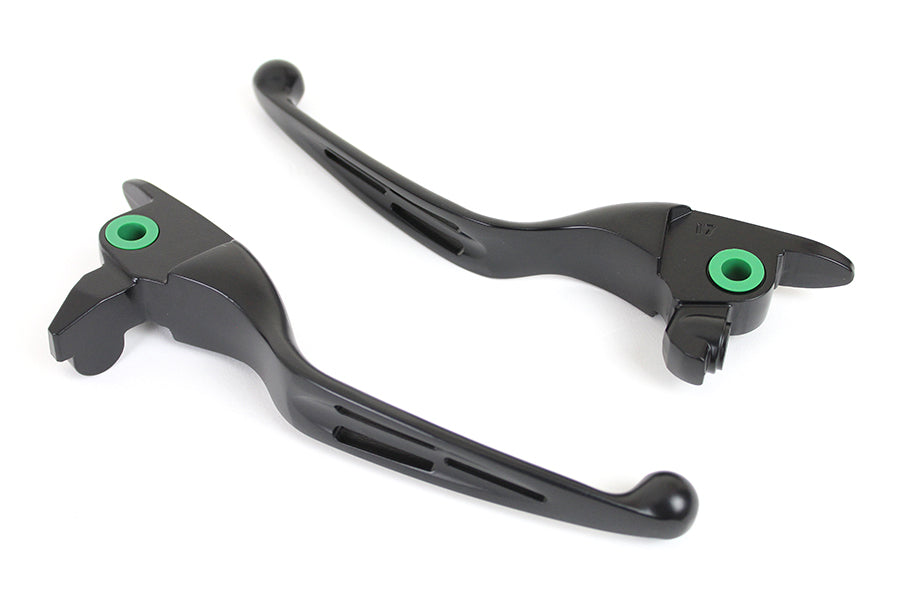 26-0008 - M8 Matte Black 3-Slot Hand Lever Set by V-Twin