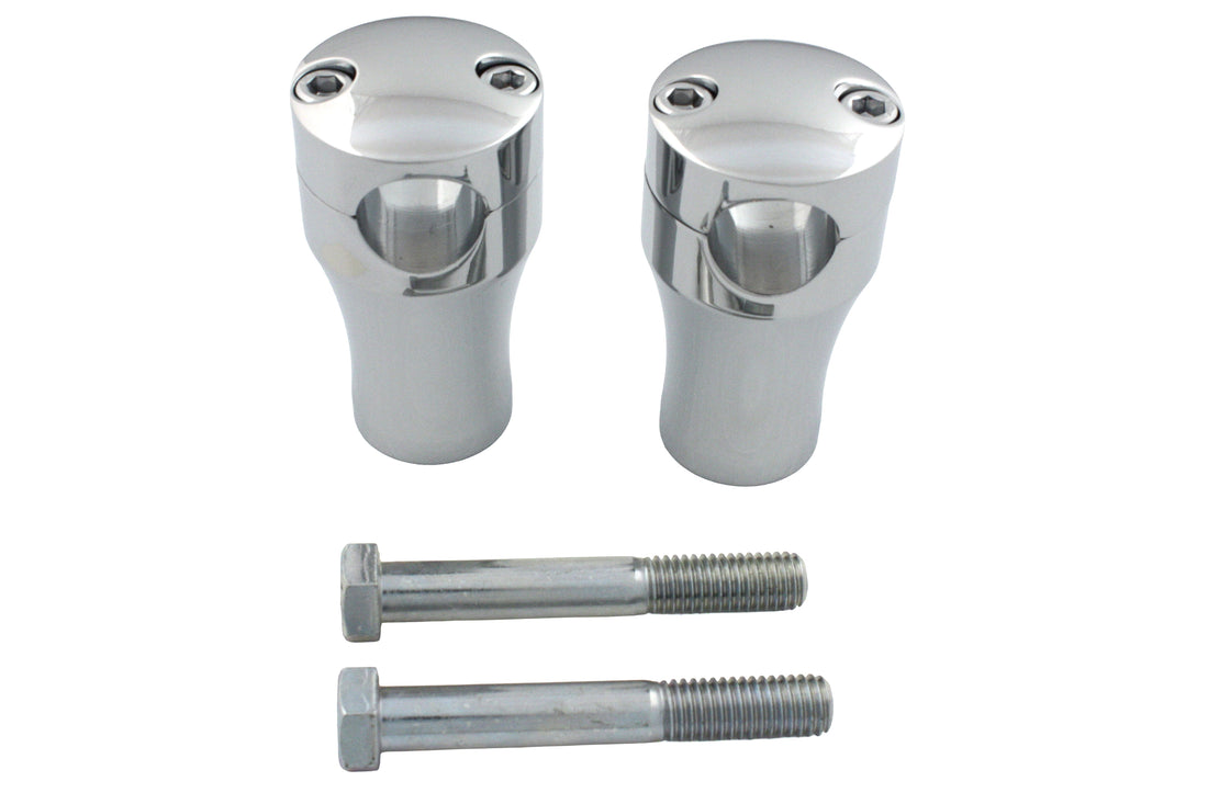 26-0150 - 3  Solid Billet Riser Set Chrome by V-Twin