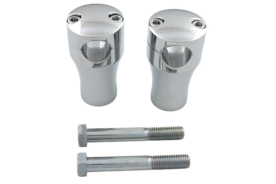 26-0150 - 3 inch Solid Billet Riser Set Chrome by V-Twin