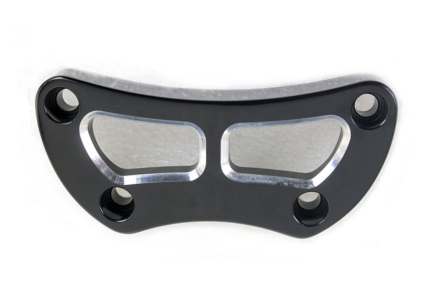 26-0453 - Cutout Design Riser Top Clamp Black by V-Twin