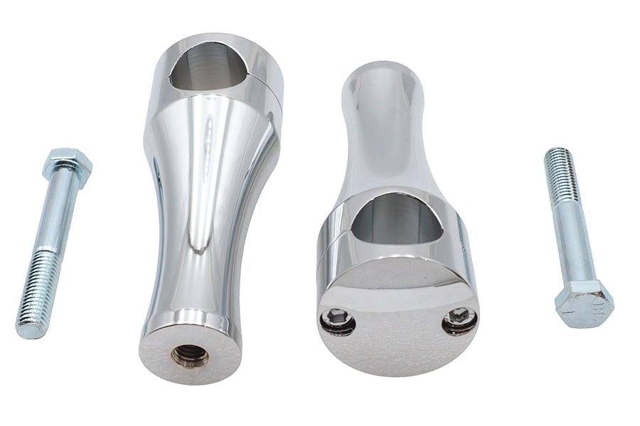 26-0598 - 5 inch Solid Billet Chrome Riser Set by V-Twin