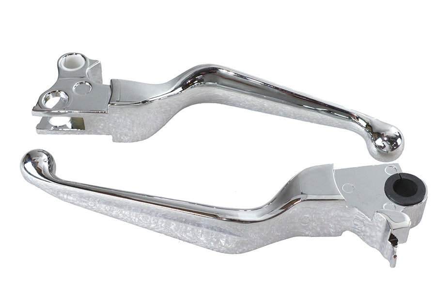 26-0743 - Chrome V-Cut Hand Lever Set by V-Twin